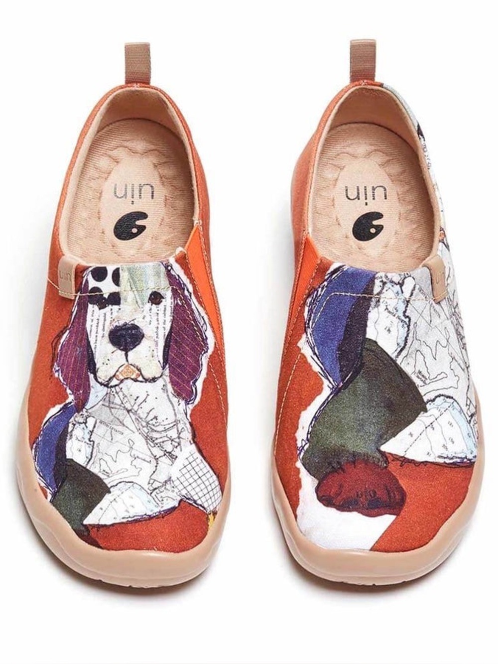 NWOT UIN Women's “Labrador" Art Painted Canvas Casual Loafers size 8.5